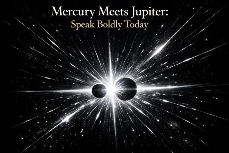 Two planets aligning with bursts of white light radiating outward against an obsidian black sky